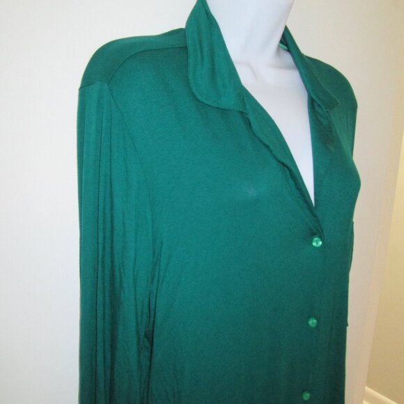 Jenni Notched-Collar Long-Sleeve Sleepshirt - Sleep Happens Green NWT XL - Picture 5 of 7